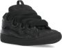 Lanvin Zwarte Leren Stoffen Sneakers Ronde Neus Black Heren - Thumbnail 3