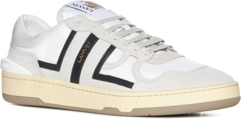 Lanvin Zwarte Sneakers Mesh en Lederen Ontwerp Multicolor Heren