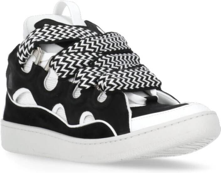 Lanvin Zwarte Sneakers met Tech Stofinzetten Black Heren