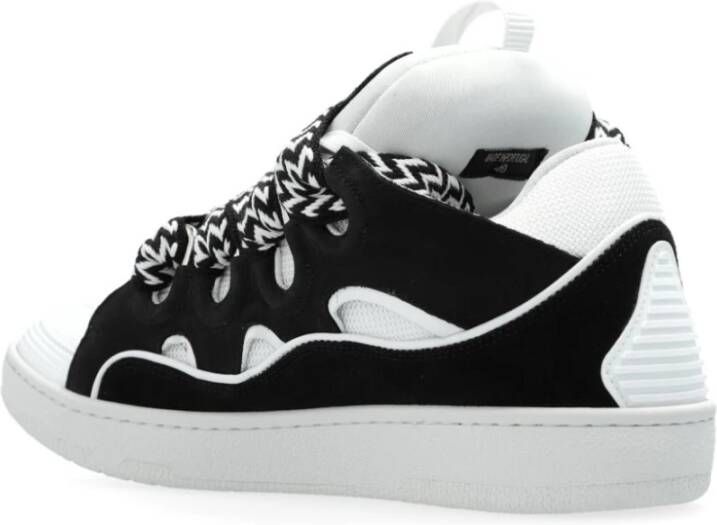 Lanvin Zwarte Sneakers met Vlechtwerk Veters Black Dames