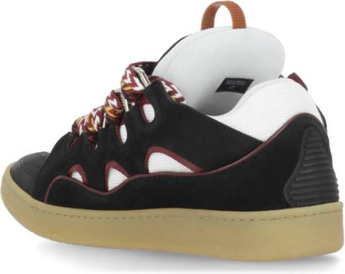 Lanvin Zwarte Suède Leren Sneakers Tech Stof Black Heren