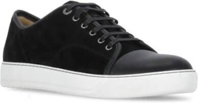 Lanvin Zwarte Suède Sneakers Black Heren