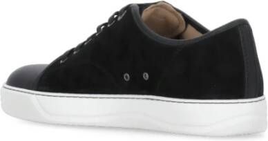 Lanvin Zwarte Suède Sneakers Black Heren