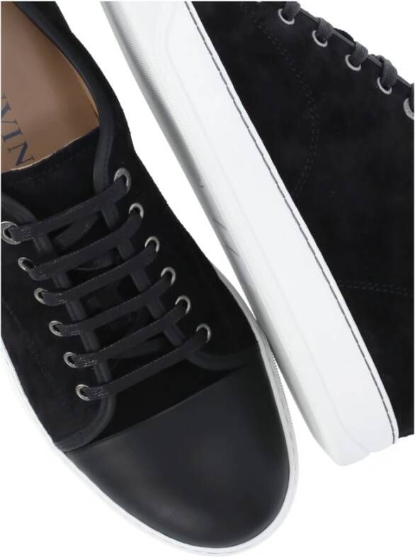 Lanvin Zwarte Suède Sneakers Black Heren