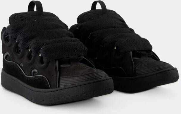 Lanvin Zwarte Synthetische Curb Sneakers Black Heren