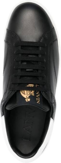 Lanvin Zwart wit lage sneakers rubberen zool Black Dames