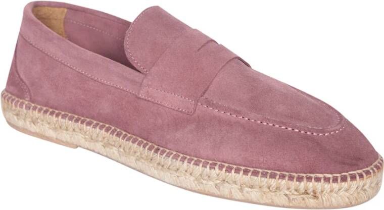 Lardini Roze Leren Espadrilles Slip On Model Pink Heren