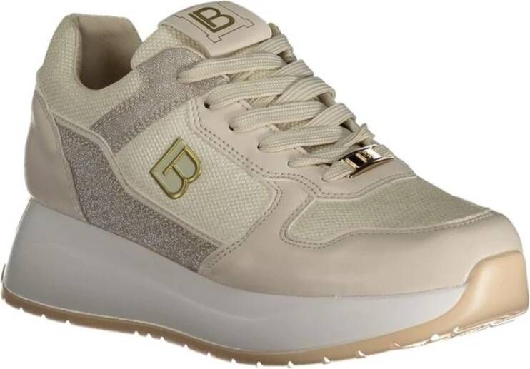 Laura Biagiotti Beige Platform Sneaker met Contrastdetails Beige Dames