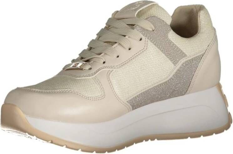 Laura Biagiotti Beige Platform Sneaker met Contrastdetails Beige Dames