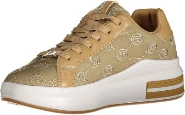 Laura Biagiotti Beige Sneaker met Borduursel en Logo Beige Dames