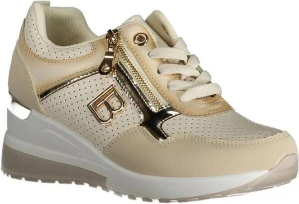 Laura Biagiotti Beige Sneaker met Rits en Plateau Beige Dames