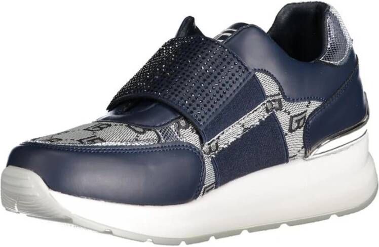 Laura Biagiotti Blauwe Elastische Sneakers met Contrastdetails Blue Dames