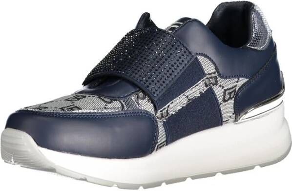 Laura Biagiotti Blauwe Polyester Sneaker met Elastiek Contrastdetails Logo Blue Dames