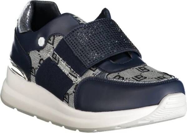 Laura Biagiotti Blauwe Polyester Sneaker met Elastiek Contrastdetails Logo Blue Dames