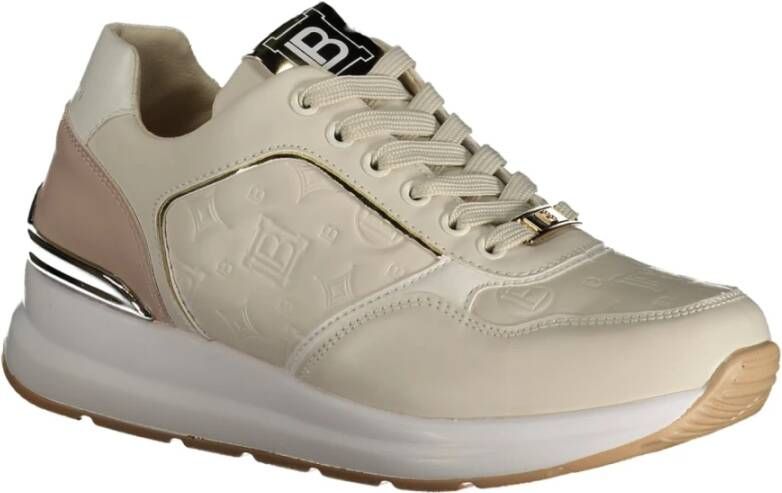 Laura Biagiotti Sportieve Beige Veterschoenen met Logo Print Beige Dames