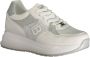 Laura Biagiotti Witte Polyester Sneakers met Veters Contrastdetails Print 4 cm Plateau Logo White Dames - Thumbnail 3