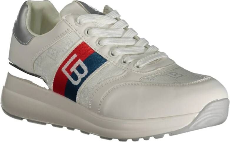 Laura Biagiotti Sportieve witte vetersneakers met contrastdetails White Dames