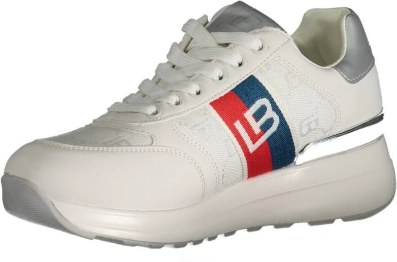 Laura Biagiotti Sportieve witte vetersneakers met contrastdetails White Dames