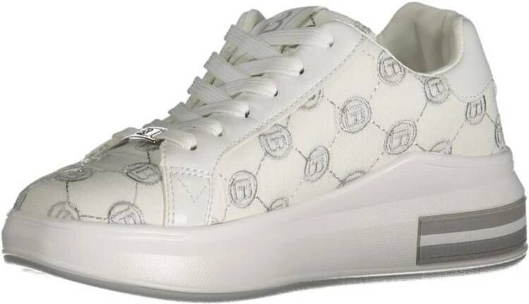 Laura Biagiotti Witte Lace-Up Sneaker met Borduursel White Dames