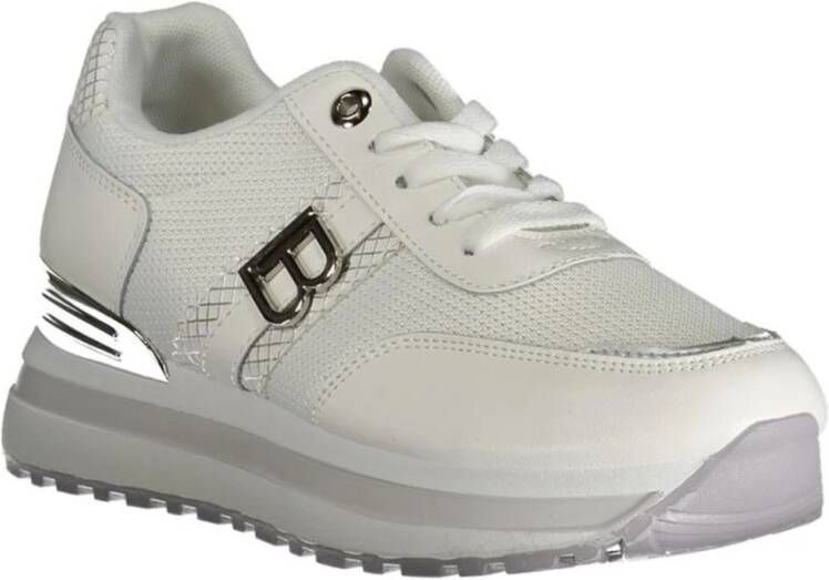 Laura Biagiotti Witte Polyester Sneaker met Logo Applique White Dames