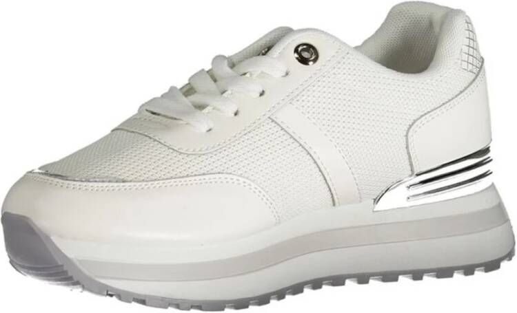 Laura Biagiotti Witte Polyester Sneaker met Logo Applique White Dames