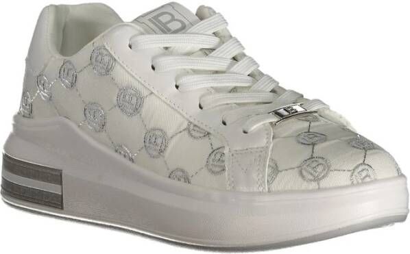 Laura Biagiotti Witte Polyester Sneakers met Veters Contrastdetails Borduursel Logo White Dames