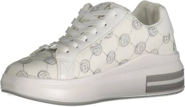 Laura Biagiotti Witte Polyester Sneakers met Veters Contrastdetails Borduursel Logo White Dames