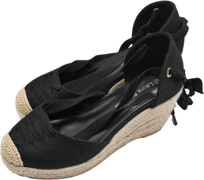 Laura Biagiotti Zwarte Espadrille Hakken Lbed240000016 Black Dames