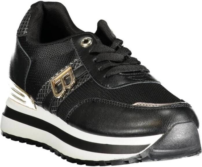 Laura Biagiotti Zwarte Polyester Sneaker met Details en Logo Black Dames