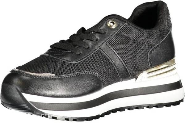 Laura Biagiotti Zwarte Polyester Sneaker met Details en Logo Black Dames