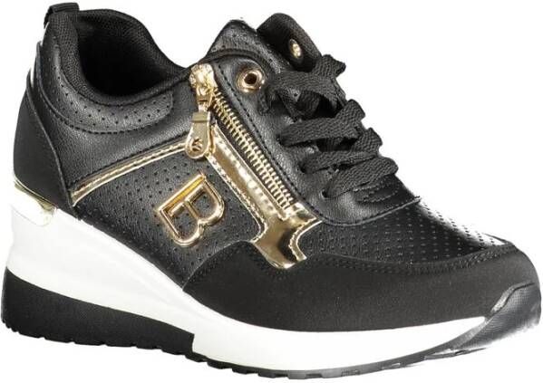 Laura Biagiotti Zwarte Polyester Sneaker met Rits Black Dames