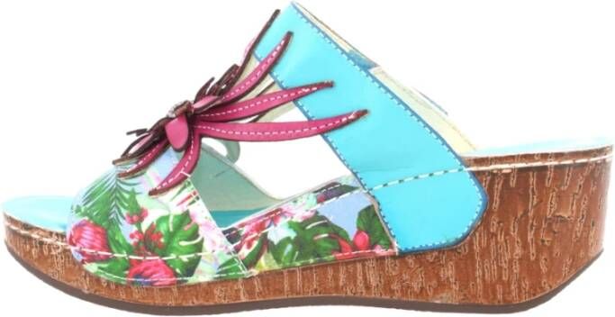 laura vita Turquoise Sleehak Sandalen Multicolor Dames