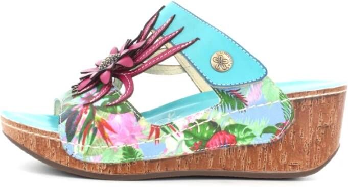 laura vita Turquoise Sleehak Sandalen Multicolor Dames