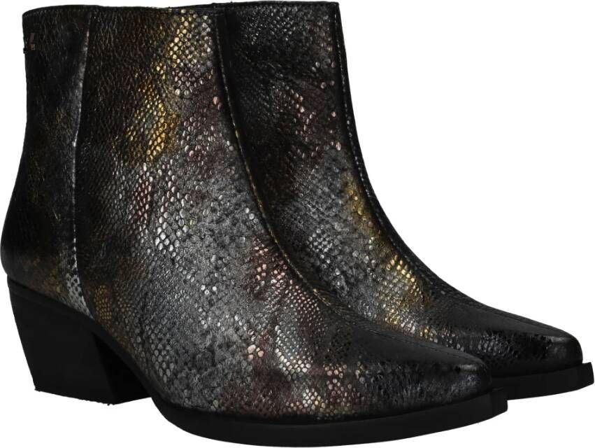 Lazamani Metallic enkellaarsjes met blokhak Multicolor Dames