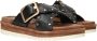 Lazamani Studded Leather Slipper with Buckle Closure Black Dames - Thumbnail 4