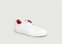 Le Coq Sportif Rode Italiaans Leren Lage Sneakers White Dames - Thumbnail 2