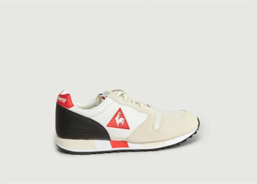 Le Coq Sportif Witte Leren Omega Sneakers Beige Heren