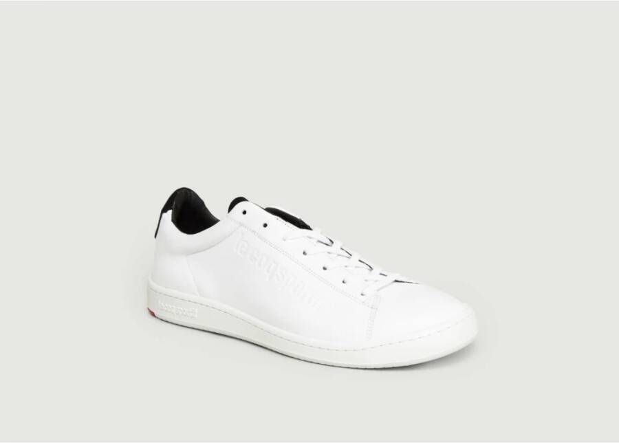 Le Coq Sportif Zwarte Leren Lage Sneakers White Dames