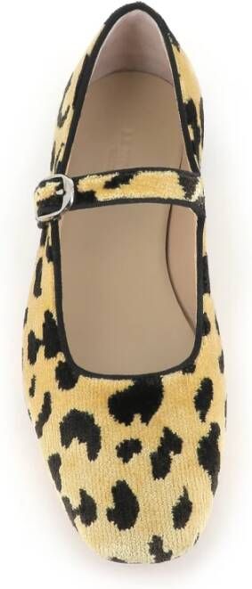 Le Monde Beryl Bruine Luipaardprint Velvet Ballerina Flats Brown Dames