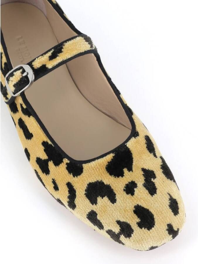 Le Monde Beryl Bruine Luipaardprint Velvet Ballerina Flats Brown Dames