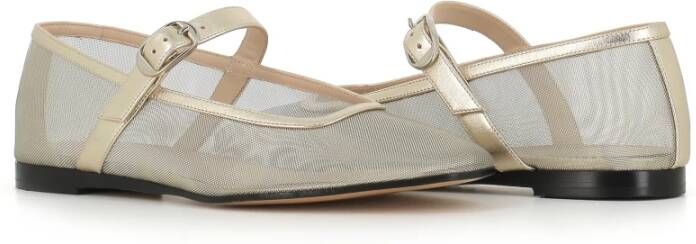 Le Monde Beryl Gouden Mesh Ballerina Platte Schoenen Beige Dames