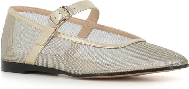 Le Monde Beryl Gouden Mesh Ballerina Platte Schoenen Beige Dames