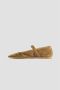 Le Monde Beryl Suede Ballet Mary Jane Schoenen Beige Dames - Thumbnail 4