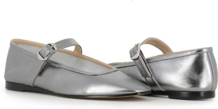 Le Monde Beryl Zilveren Platte Schoenen met Gesp Sluiting Gray Dames