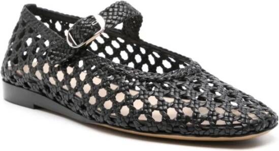 Le Monde Beryl Zwarte Geweven Leren Ballet Flats Black Dames