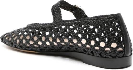 Le Monde Beryl Zwarte Geweven Leren Ballet Flats Black Dames