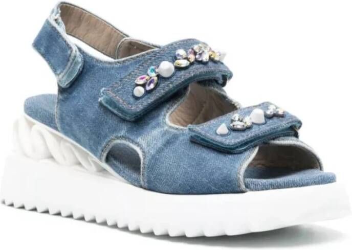 Le Silla Denim Plateau Sandalen Blue Dames