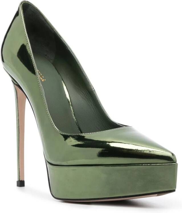 Le Silla Grijze leren stiletto hakken Green Dames