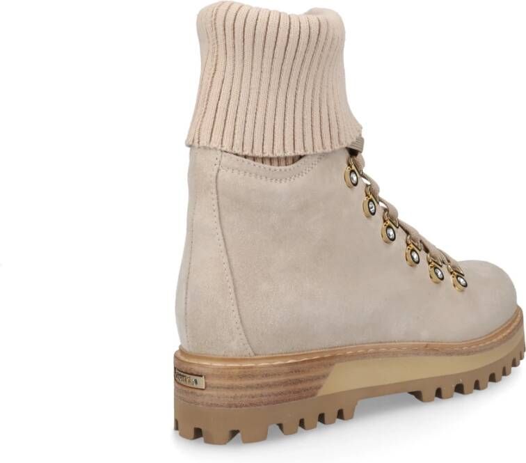 Le Silla Lace-up Boots Beige Dames