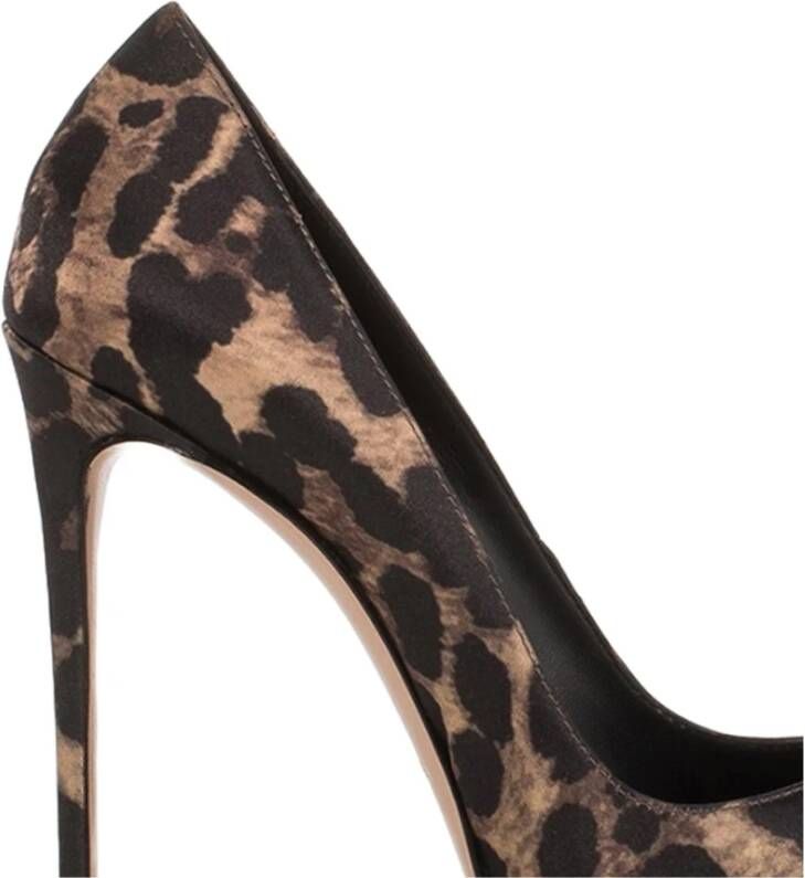 Le Silla Luipaardprint Satijnen Pumps Brown Dames